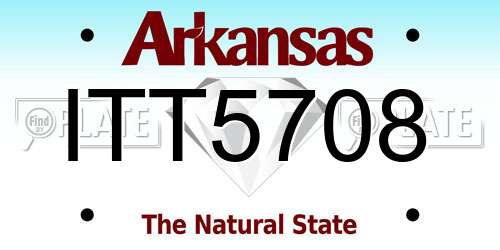 ITT5708 Arkansas License Plate