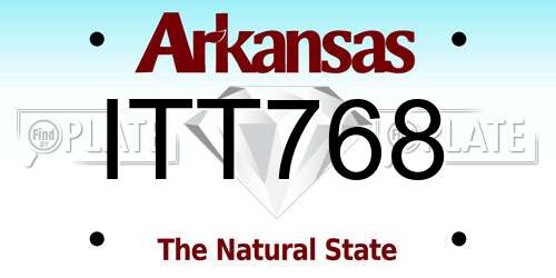 ITT768 Arkansas License Plate