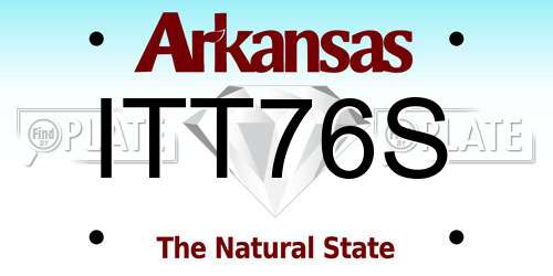 ITT76S Arkansas License Plate