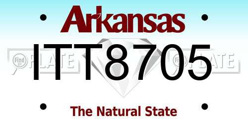 ITT8705 Arkansas License Plate