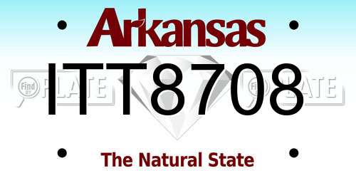 ITT8708 Arkansas License Plate