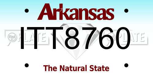 ITT8760 Arkansas License Plate