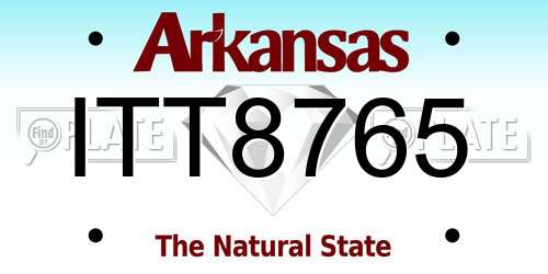 ITT8765 Arkansas License Plate