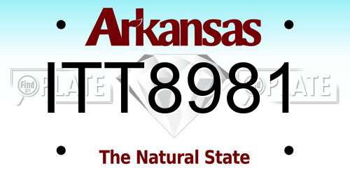 ITT8981 Arkansas License Plate