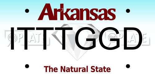 ITTTGGD Arkansas License Plate