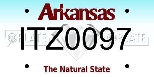 ITZ0097 Arkansas License Plate