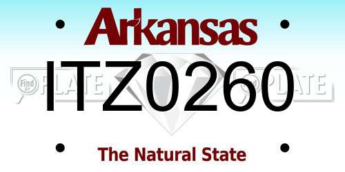 ITZ0260 Arkansas License Plate