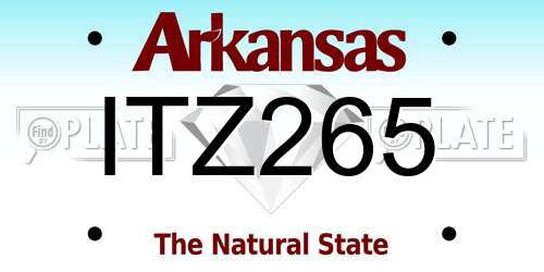 ITZ265 Arkansas License Plate