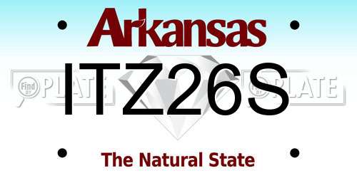 ITZ26S Arkansas License Plate