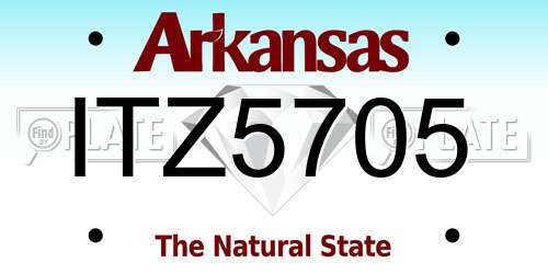 ITZ5705 Arkansas License Plate