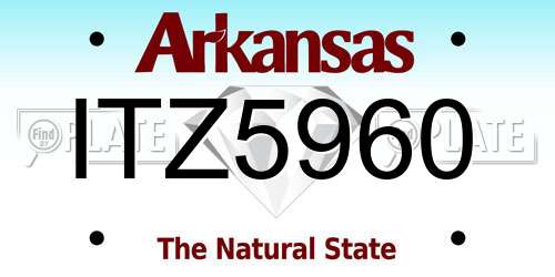 ITZ5960 Arkansas License Plate