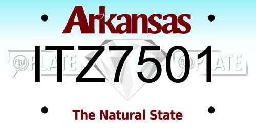 ITZ7501 Arkansas License Plate