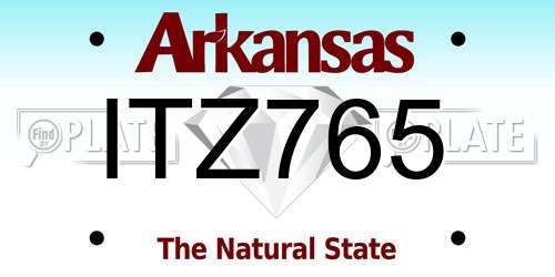 ITZ765 Arkansas License Plate