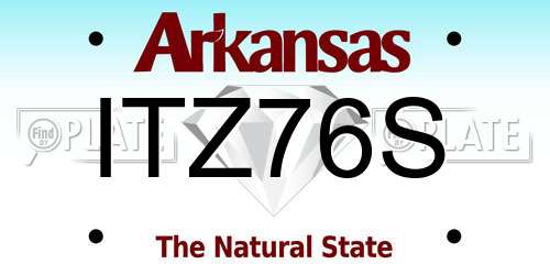 ITZ76S Arkansas License Plate