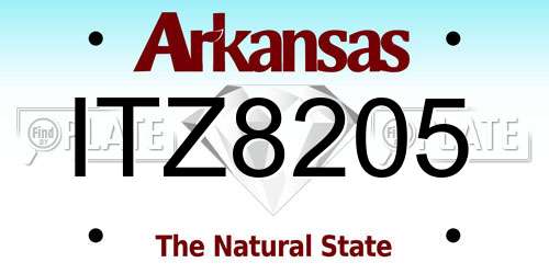 ITZ8205 Arkansas License Plate