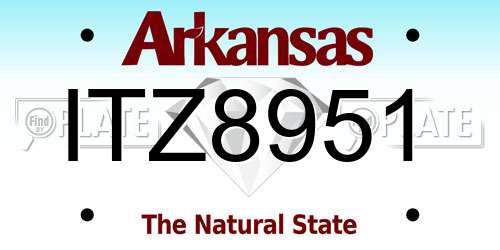 ITZ8951 Arkansas License Plate
