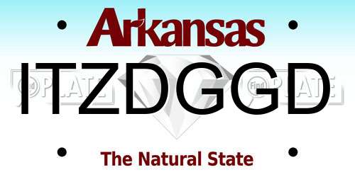 ITZDGGD Arkansas License Plate