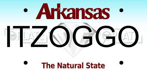 ITZOGGO Arkansas License Plate