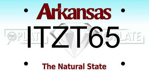 ITZT65 Arkansas License Plate