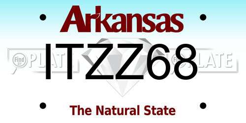 ITZZ68 Arkansas License Plate