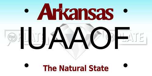 IUAAOF Arkansas License Plate