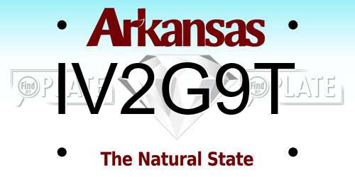 IV2G9T Arkansas License Plate