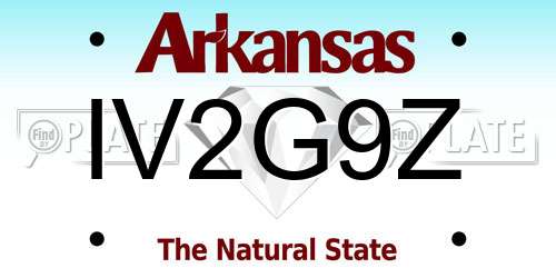 IV2G9Z Arkansas License Plate