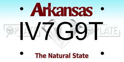 IV7G9T Arkansas License Plate