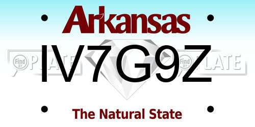 IV7G9Z Arkansas License Plate