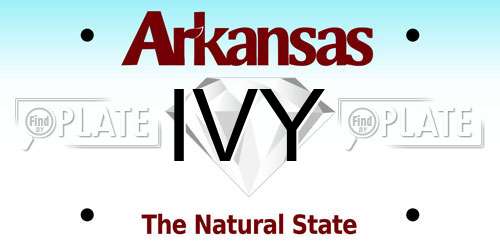 IVY Arkansas License Plate