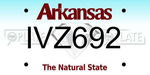 IVZ692 Arkansas License Plate