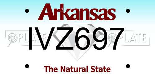 IVZ697 Arkansas License Plate