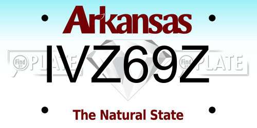 IVZ69Z Arkansas License Plate