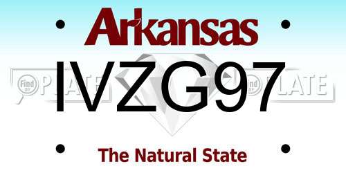 IVZG97 Arkansas License Plate