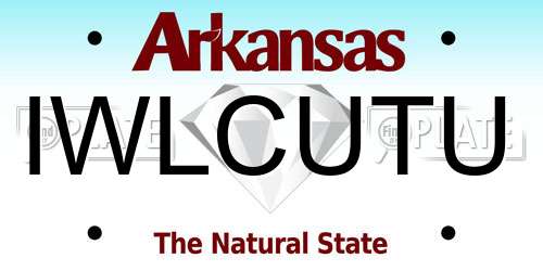 IWLCUTU Arkansas License Plate