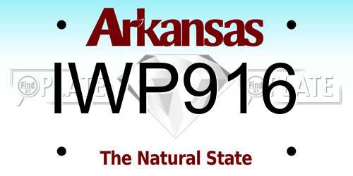 IWP916 Arkansas License Plate
