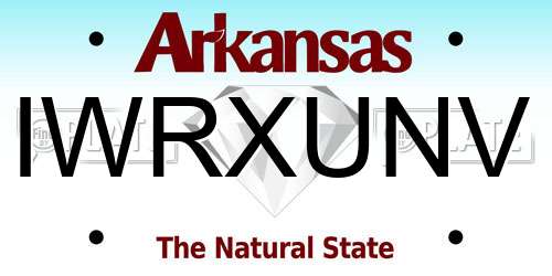 IWRXUNV Arkansas License Plate