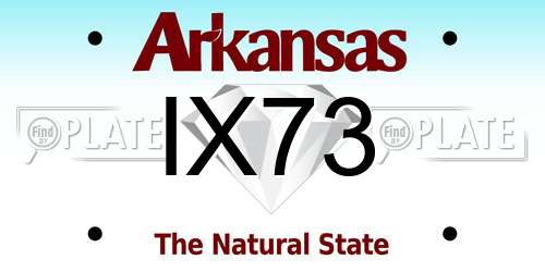 IX73 Arkansas License Plate