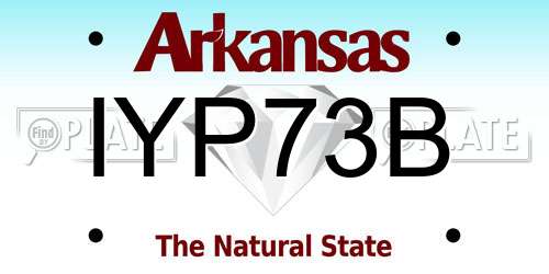 IYP73B Arkansas License Plate