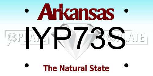 IYP73S Arkansas License Plate