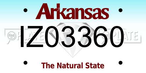 IZ03360 Arkansas License Plate