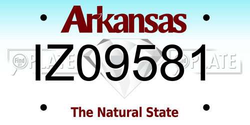 IZ09581 Arkansas License Plate