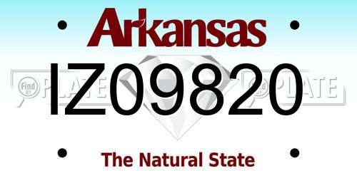 IZ09820 Arkansas License Plate