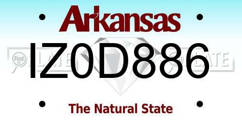 IZ0D886 Arkansas License Plate