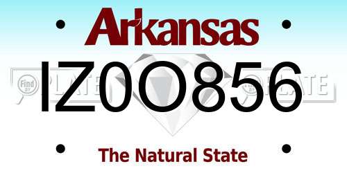 IZ0O856 Arkansas License Plate