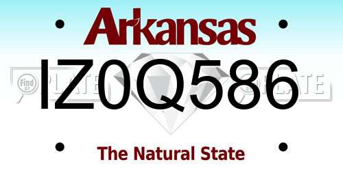 IZ0Q586 Arkansas License Plate