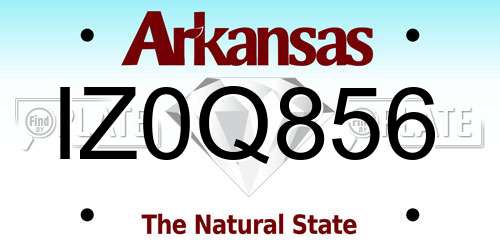 IZ0Q856 Arkansas License Plate