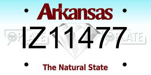 IZ11477 Arkansas License Plate