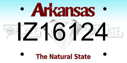 IZ16124 Arkansas License Plate