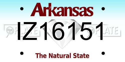 IZ16151 Arkansas License Plate